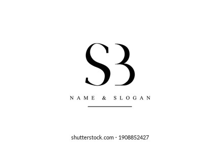 SB BS abstract vector logo monogram template