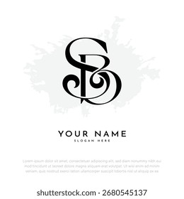 SB BS Anfangsbuchstabe Handschrift und Luxus Monogramm Logo