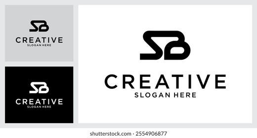 SB or BS initial letter logo design vector template