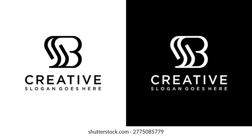 SB or BS initial letter logo design vector