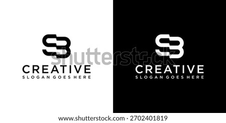 SB or BS initial letter logo design vector