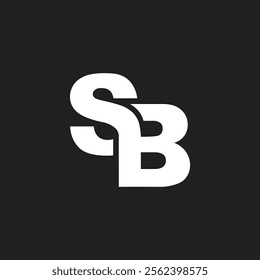 SB or BS letter design logo logotype icon concept with serif font and classic elegant style and art icon logo design on black background.