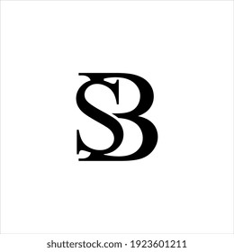 SB or BS letter logo design vector.