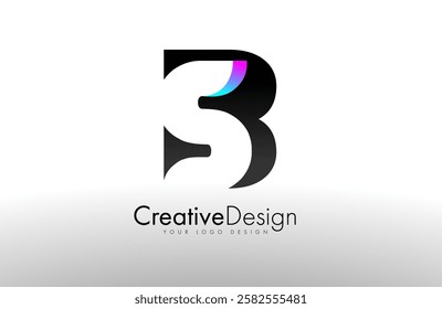 SB, BS Letter logo design with negative space cut and creative look vector Illustration