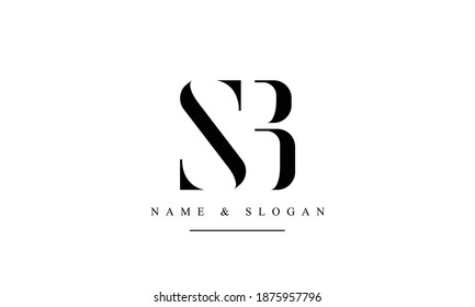 SB, BS, S, B abstract vector logo monogram template