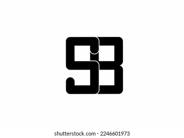 sb bs s b initial letter logo isolated on white background