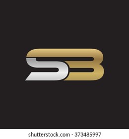 SB company linked letter logo silver gold black background