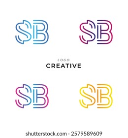 SB Creative Latter Logo Design. Monogram Design. By Custom Branding Logo. Creative Logo Design. Vector illustration. Modern Design. Logo Template.