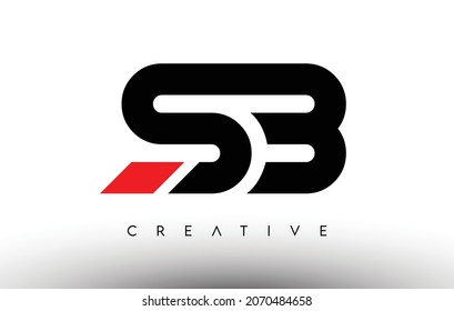 Diseño del logotipo de letras modernas creativas SB. Ilustración de vectores con logotipo de letras de iconos SB con colores negro y rojo