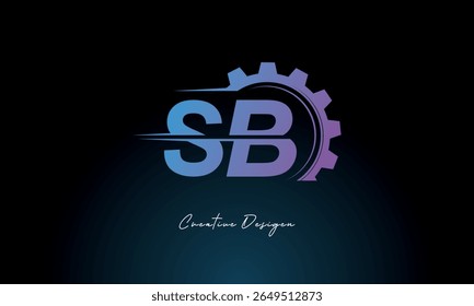 SB Gear Fusion Logo – Industrial Tech-Inspired Letter mark Futuristic Industrial Letter Mark Design for Technology and Engineering Brands.