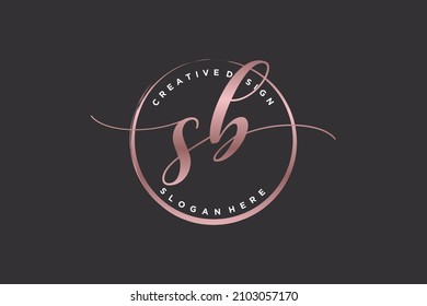 SB Handschrift Logo mit Kreis Vorlage Vektorsignatur, Hochzeit, Mode, Blumen und botanisch mit kreativen Vorlage.