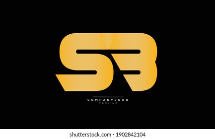 SB icon monogram letter text alphabet logo design