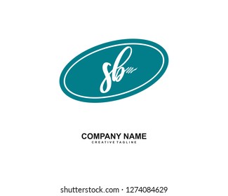 SB Initial Handwriting Logo Template Vector