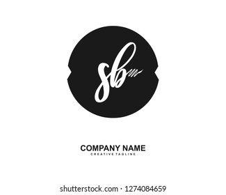 SB Initial Handwriting Logo Template Vector