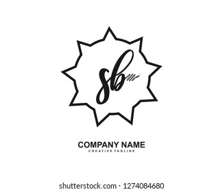 SB Initial Handwriting Logo Template Vector