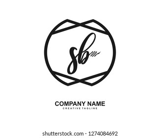 SB Initial Handwriting Logo Template Vector