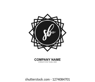 SB Initial Handwriting Logo Template Vector