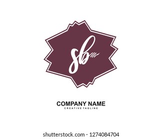 SB Initial Handwriting Logo Template Vector