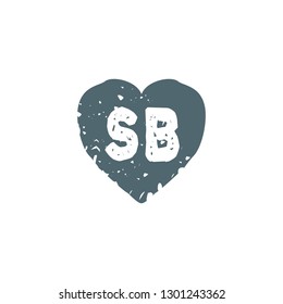 SB Initial Handwriting logo template vector