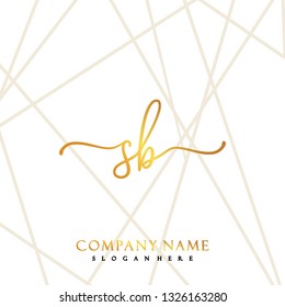 SB Initial Handwriting logo template vector