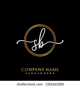 SB Initial Handwriting logo template vector