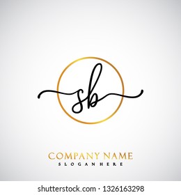 SB Initial Handwriting logo template vector