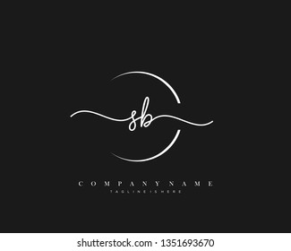 SB initial handwriting logo template vector