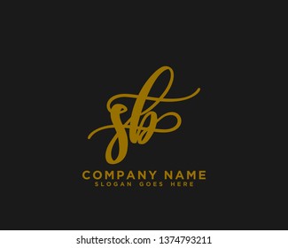 SB Initial Handwriting Logo Vector