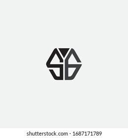 logotipo inicial de hexágono 