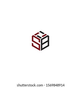 sb initial hexagon logo templet modern