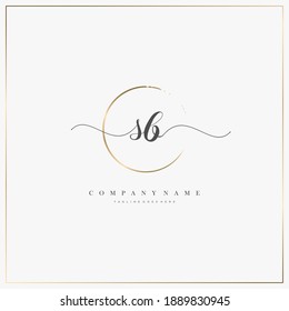 SB Letra inicial logotipo de escritura a mano modelo vector, logotipo para belleza, cosméticos, boda, moda y negocios