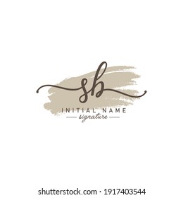 SB Initial Letter Logo - Handwritten Signature Logo on Watercolor Background