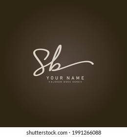 SB Initial Letter Logo - Handwritten Signature Style Logo