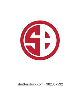 SB initial letters circle business logo red