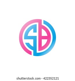 SB initial letters looping linked circle logo pink blue