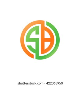 SB initial letters looping linked circle logo orange green