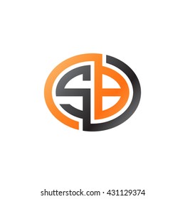 SB initial letters looping linked ellipse logo orange black