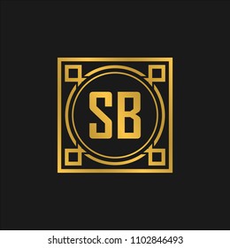 SB initial logo. Luxury ornament crown logo.