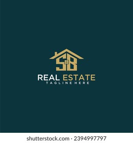 SB initial monogram logo for real estate with home shape creative design