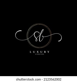 SB initial signature logo. Handwritten monogram vector