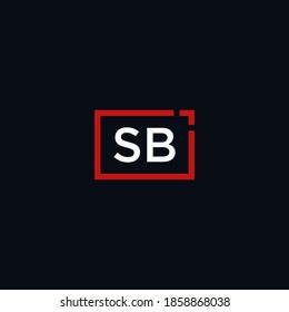 sb initial square logo design. square frame logo vector.	

