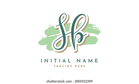 SB Initials, handwriting logo vector