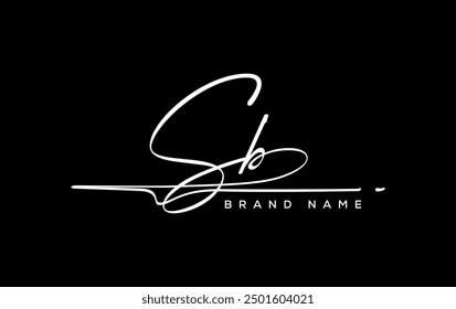 SB letter beauty handwriting vector logo. 