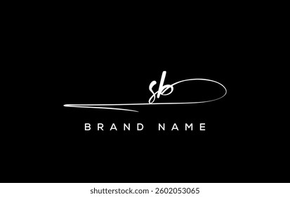 SB letter beauty handwriting vector logo. 