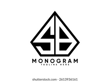 SB letter creative monogram vector logo design.