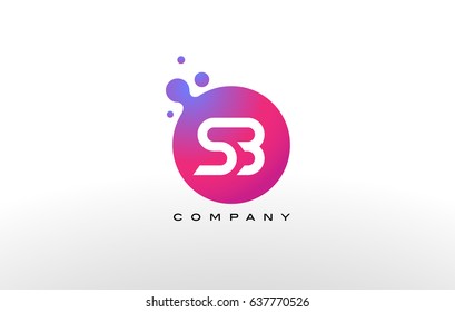 SB Letter Dots Logo Design with Creative Trendy Bubbles and Purple Magenta Colors.