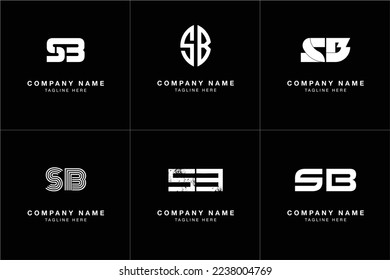 SB letter logo collection in modern abstract style