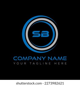 Diseño creativo del logotipo de la letra SB. Diseño único SB.
