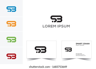 SB Letter Logo Design mit kreativer, moderner Typografie und schwarzen Farben.