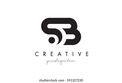 SB Letter Logo Design with Creative Modern Trendy Typography and Black Colors.
